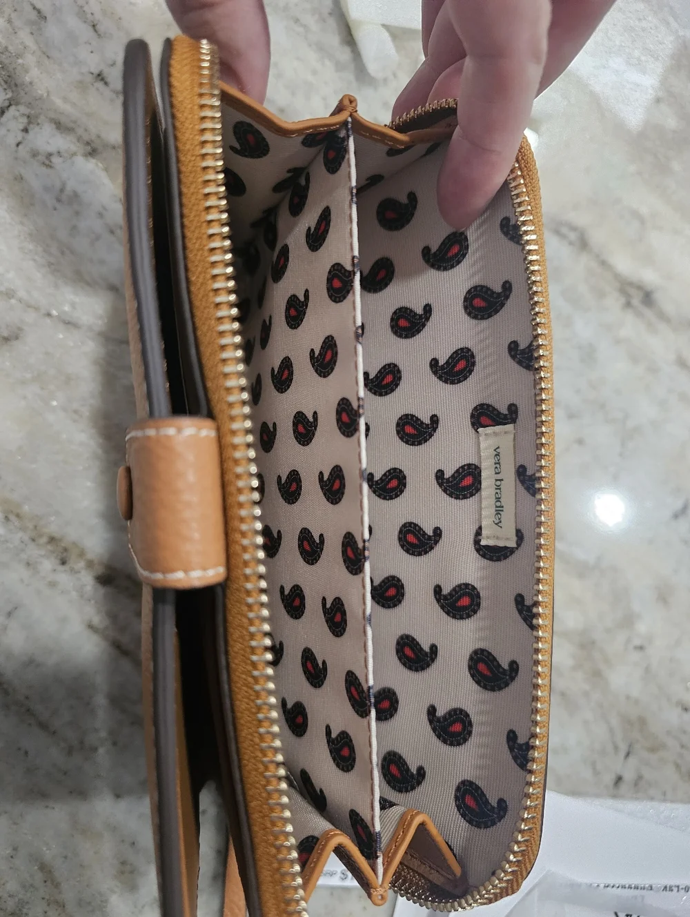 Vera Bradley Roasted Pecan Leather Large Tab Wallet NWT MSRP $145 - Picture 12 of 15